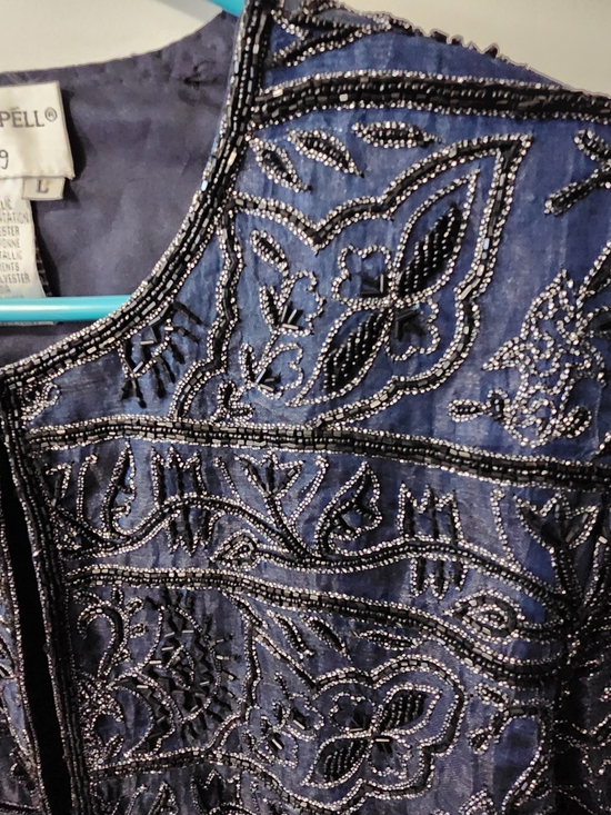 Adrianna Papell Beaded Navy Evening  Jacket - Picture 3 of 15
